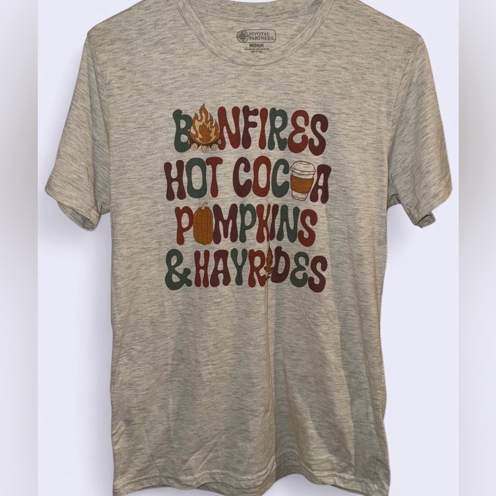 Bonfires & Hayrides Graphic Tee - Beige